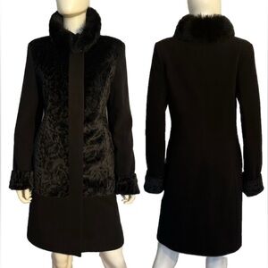 SALE🔥NEW WOMEN WINTER COAT REAL RACCOON FUR COLLAR WOOL BLEND INSULATED‎ JACKET